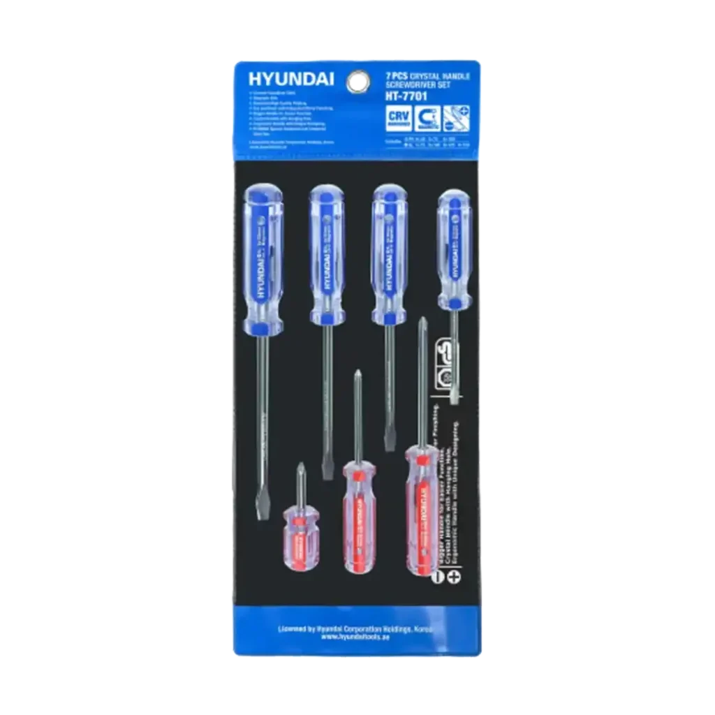 ست ۷ عددی پیچ گوشتی دسته کریستالی هیوندای مدل HT-7701
