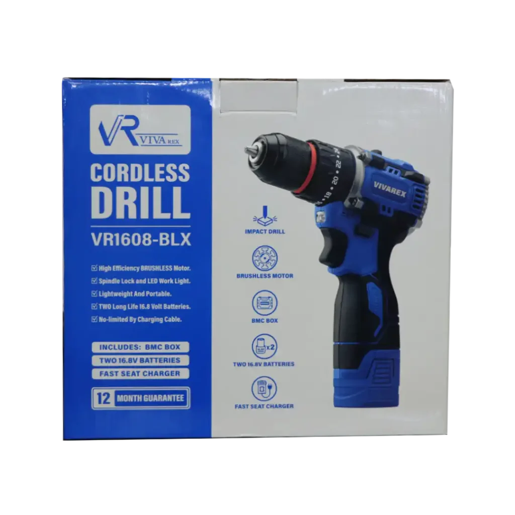 دریل شارژی چکشی ۱۶ ولت ویوارکس مدل VR1608-BLX