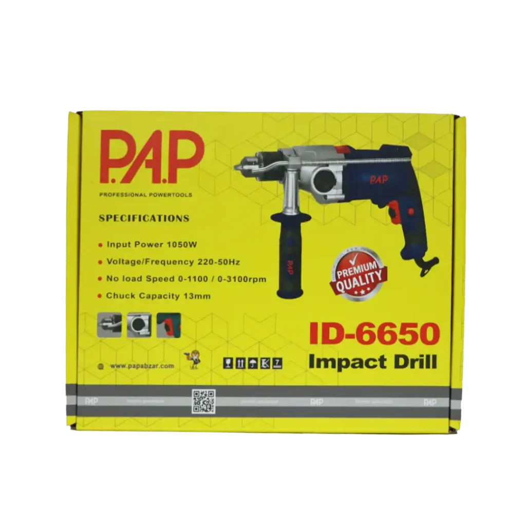 دریل ۱۳ چکشی گیربکسی پی ای پی مدل ID-6650