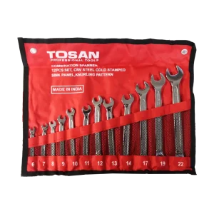 مجموعه 12 عددی آچار یکسر تخت یکسر رینگی توسن مدل TI101-S12