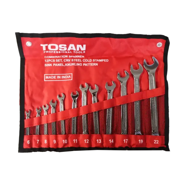 مجموعه 12 عددی آچار یکسر تخت یکسر رینگی توسن مدل TI101-S12