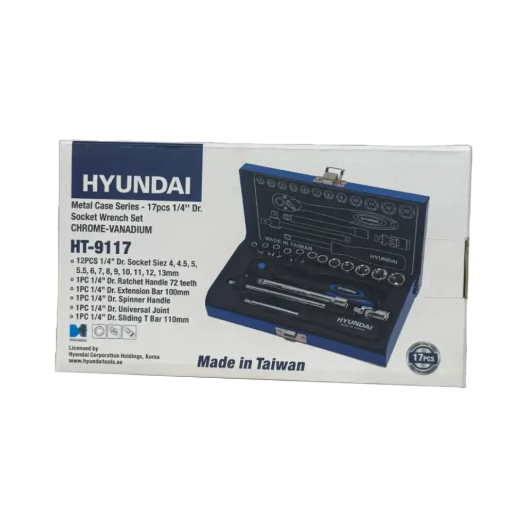 جعبه بکس ۱۷ پارچه ۱/۴ اینچ هیوندای مدل HT-9117