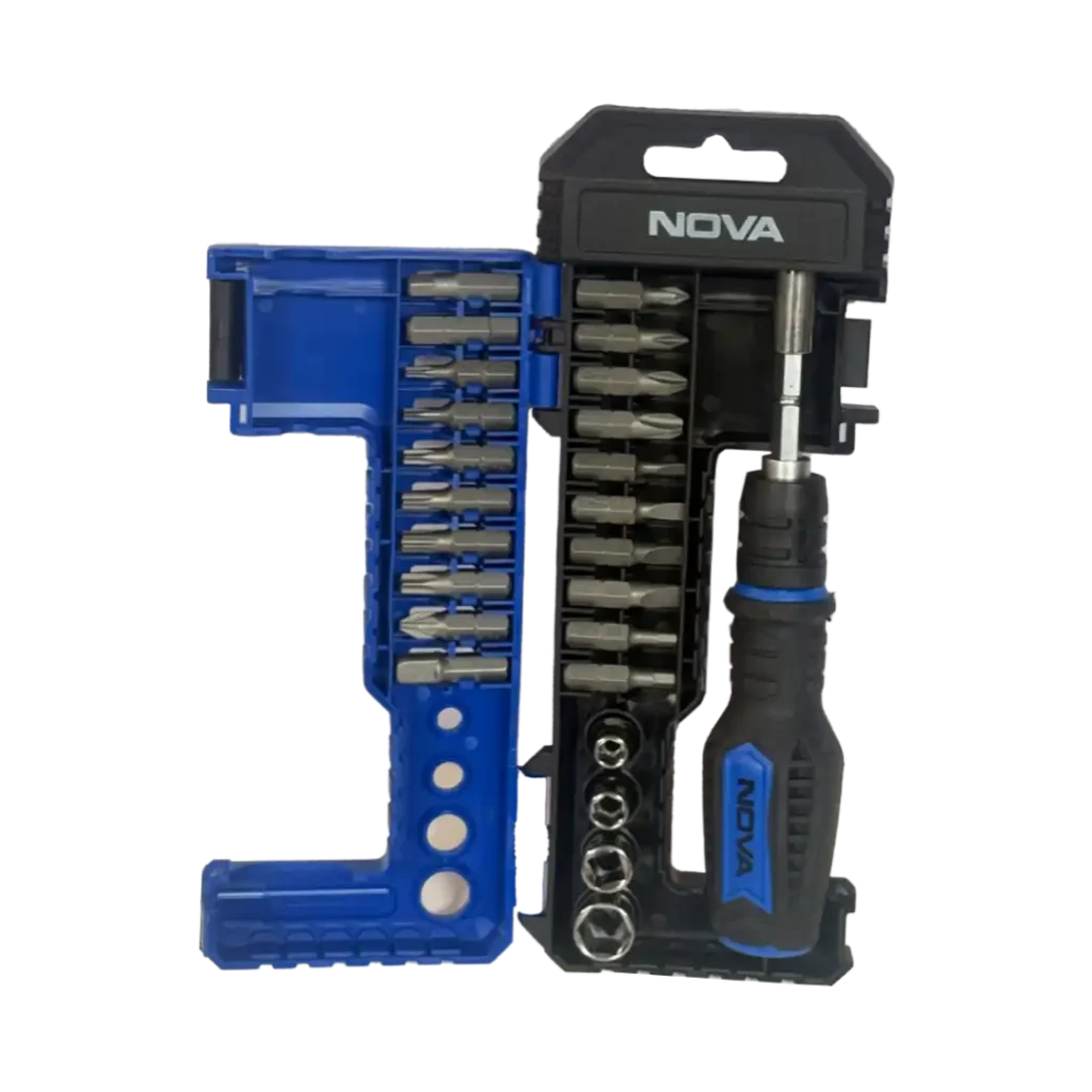 مجموعه ۲۶ عددی پیچ گوشتی و بکس نووا مدل ۱۳۶۱