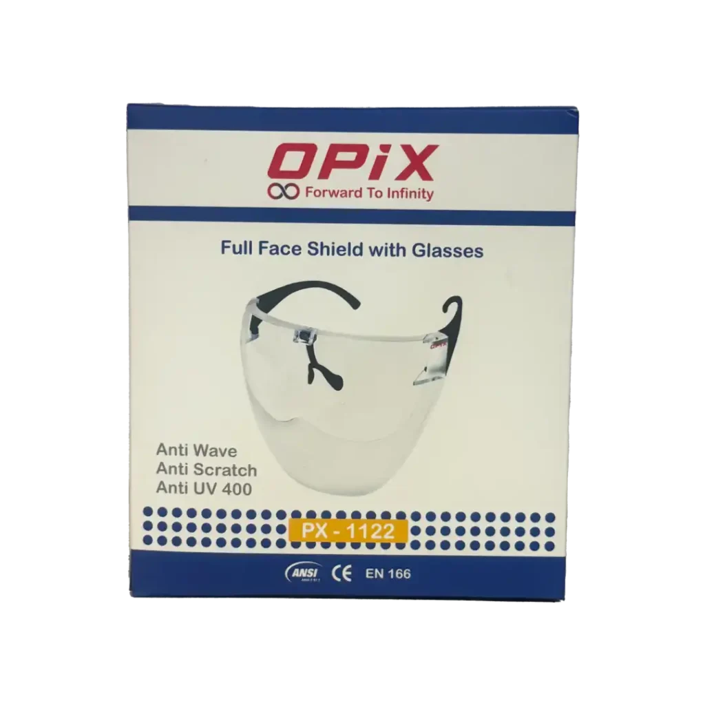 شیلد سفید با عینک اوپیکس مدل PX-1122