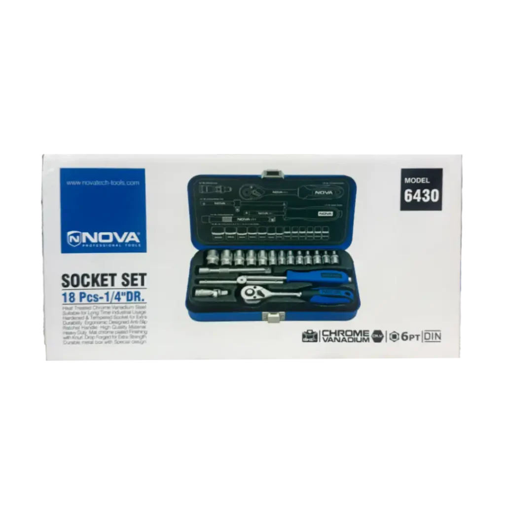 ست بکس ۱/۴ اینچ ۱۸ پارچه نووا مدل ۶۴۳۰