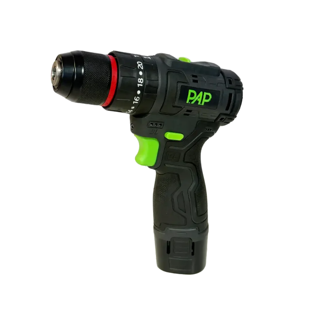 دریل شارژی ۱۲ولت براشلس چکشی ۲باطری پی ای پی مدل BID-1215