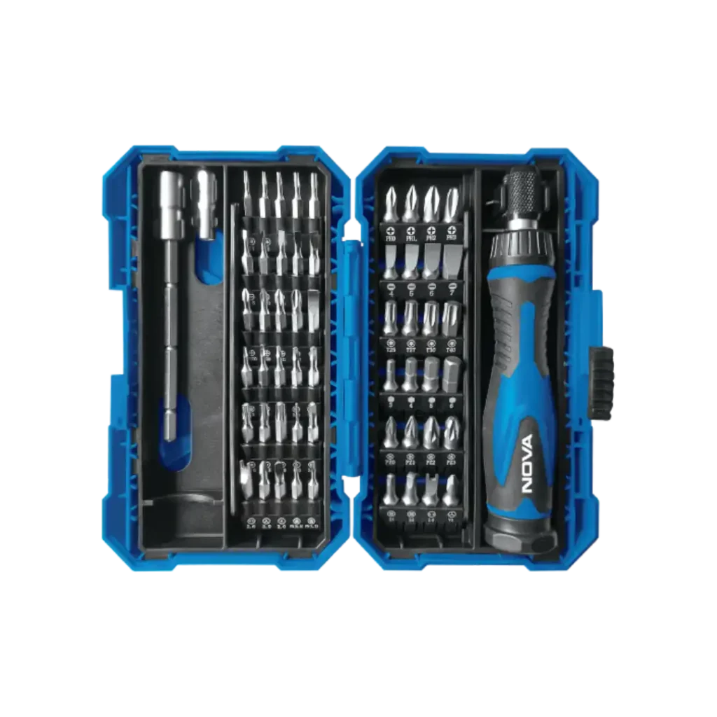 ست بیت ۵۷ پارچه با دسته جغجغه نووا مدل ۱۳۶۴