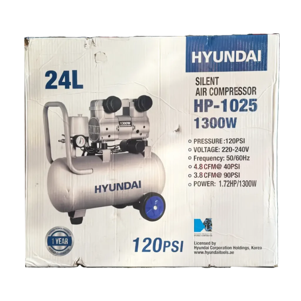 کمپرسور باد ۲۵ لیتری سایلنت هیوندای مدل HP-1025