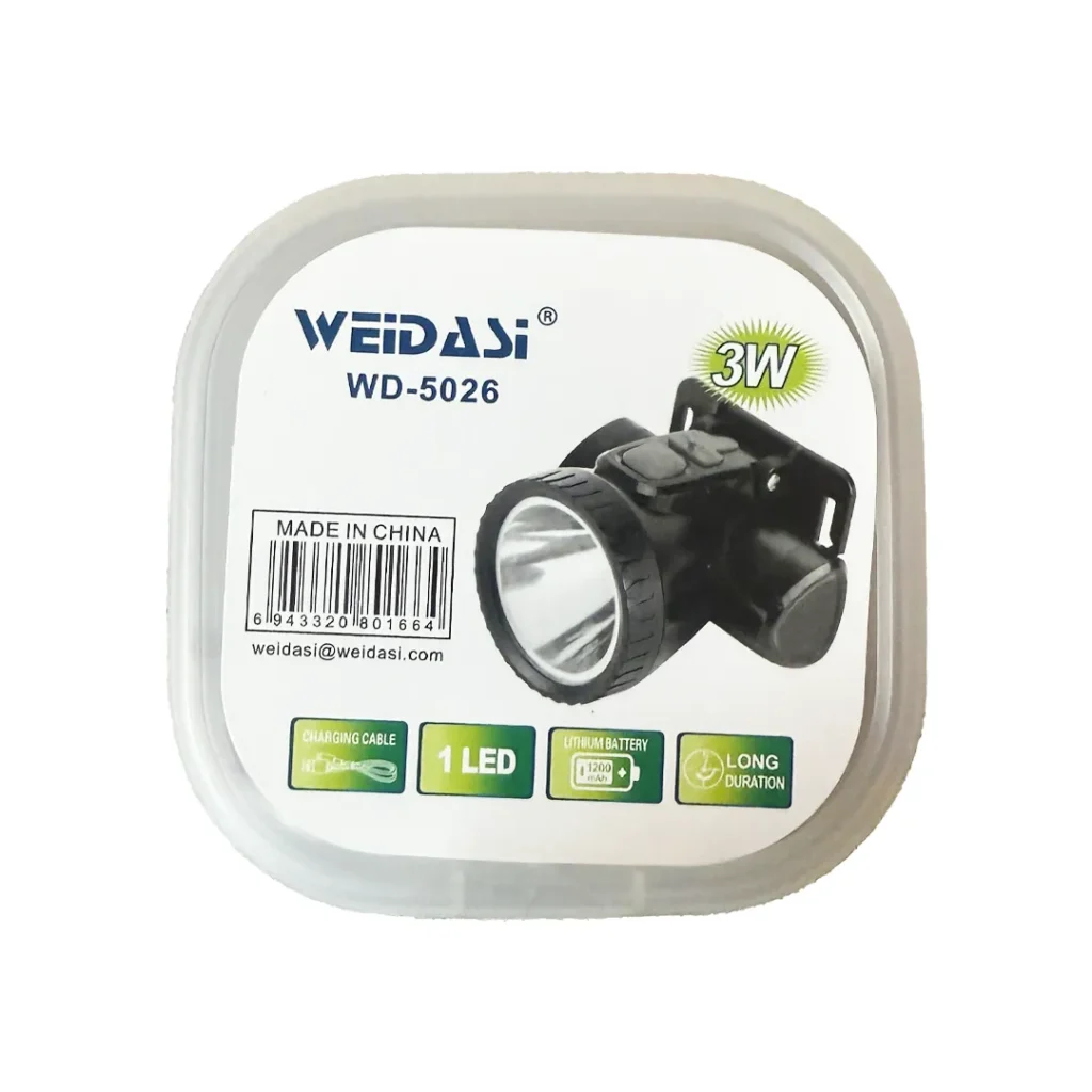 چراغ پیشانی شارژی ویداسی مدل WD-5026